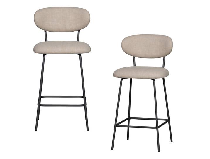 Tabourets de bar en polyester beige