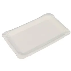 Pack4Food24 3000 Pappteller eckig 10x16cm weiß Basic Line 190g/m2 Frischfaser kompostierbar