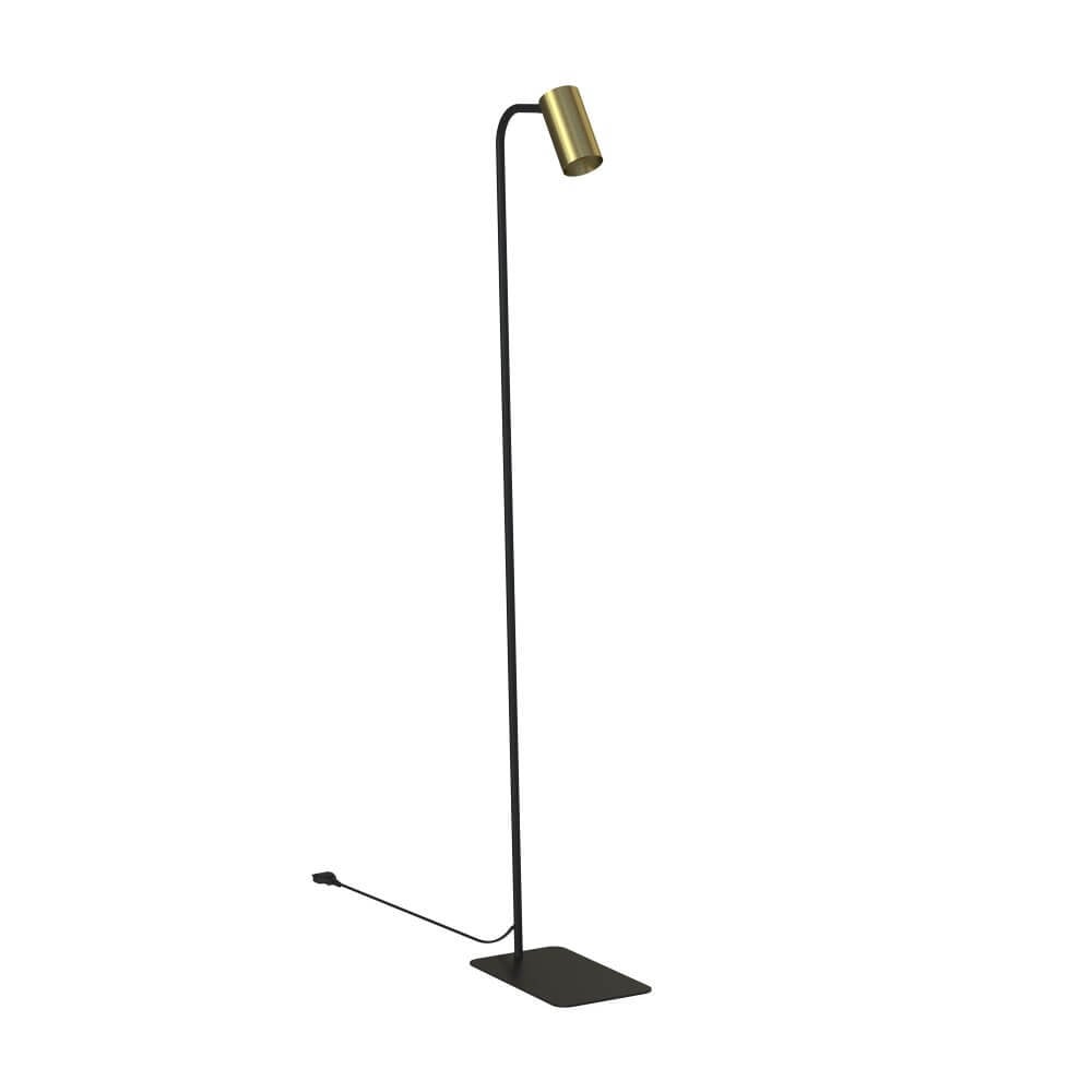 Lyora Moderne Vloerstaande Leeslamp Mono - Zwart en Goud/Messing