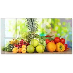 WANDUHR aus Glas 60x30 cm - Obst und Gemüse