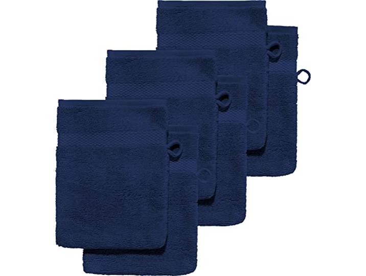 Erwin Müller Waschhandschuh 6er-Pack, Serie Sindelfingen, 100% Baumwolle dunkelblau Größe 15x21 cm - Kochfest und trocknergeeignet, saugstarke, langlebige Wohlfühlqualität