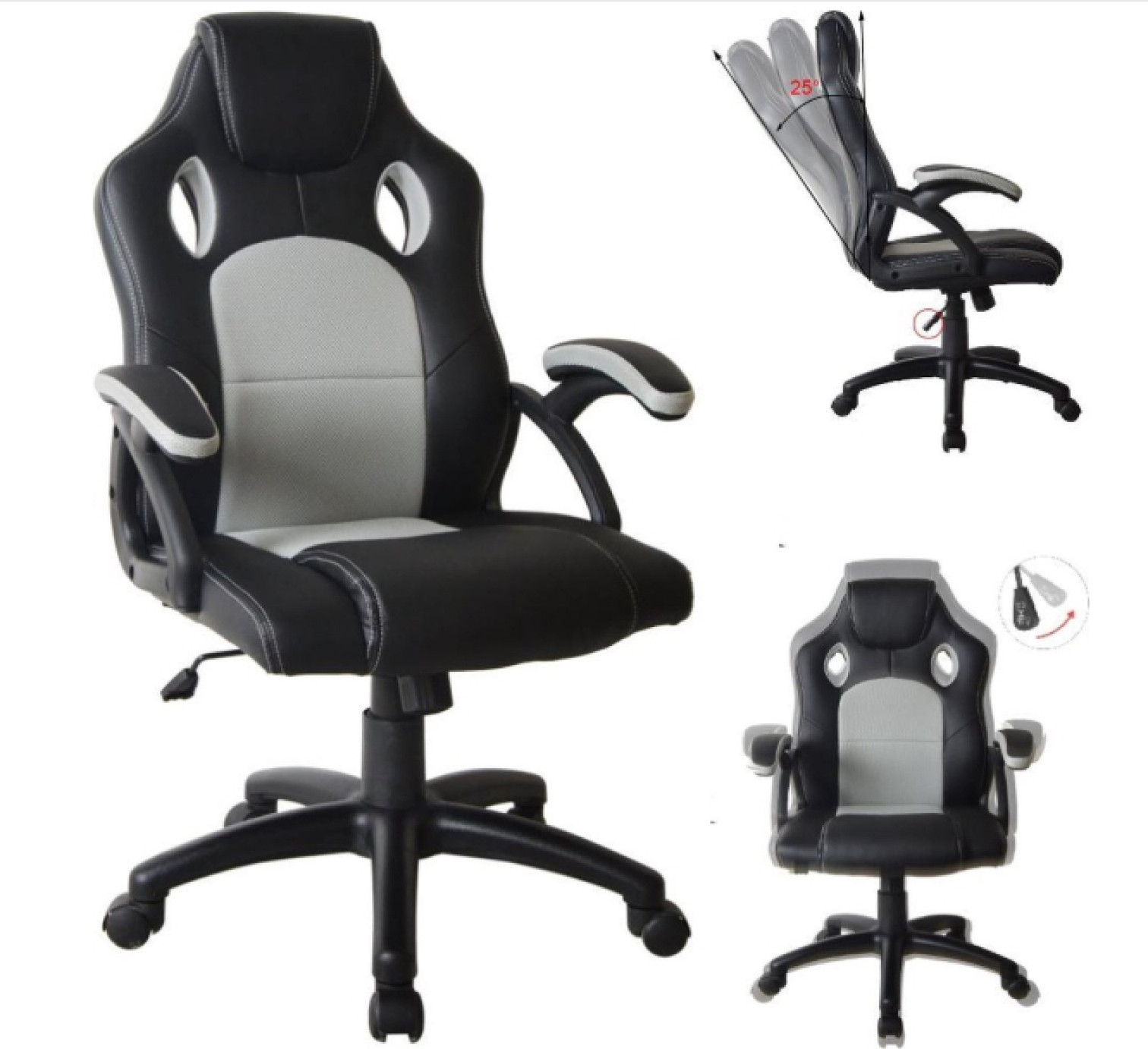Wouter Gaming Bureau Stoel - Blauw en Zwart