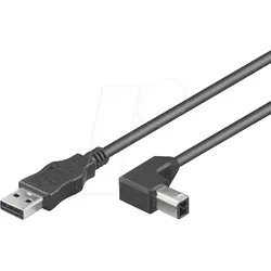 ICOC-U-AB-005-A - USB 2.0 Kabel A-Stecker > B-Stecker 90° gewinkelt, 0,5m