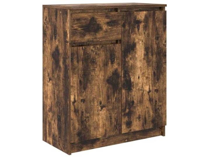 Kaorsrow Sideboard Räuchereiche 71x35x84 cm Anrichte mit Schublade Flexibler Kommodenschrank für Wohnzimmer und Schlafzimmer mit beidseitig montierbarer Schublade und Türen.