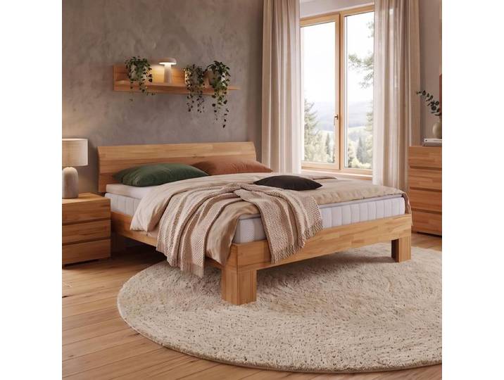 Boxspringbett Sardinien Buche Massivholz 200x200cm TTF-Box Härtegrad: H3 Kernbuche klassischer Stil