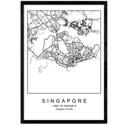 POSTER Singapur Nordischen Stil A4 Rahmenlos