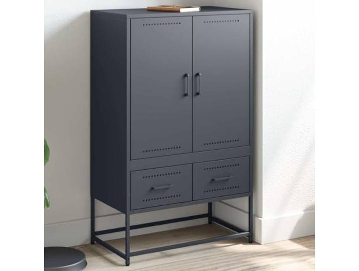 Jkghdrt Highboard Anthrazit 68x39x111,5 cm Stahl Standschrank Kaltgewalztes Stahlblech, glatte Oberfläche, pflegeleicht, robust, vielseitiger Stauraum