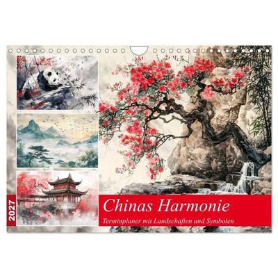Chinas Harmonie - Terminplaner mit Landschaften und Symbolen (Wandkalender 2027 DIN A4 quer), CALVENDO Monatskalender