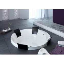 Hoesch Badewanne Aviva Rund 1800 mit vier Kopf-/Rückenstützen 6620.010