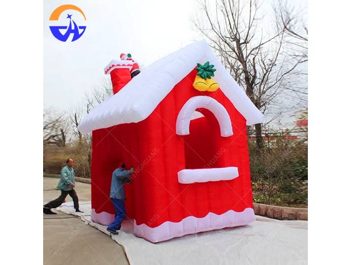 Grande maison de noël gonflable personnalisée, adaptée aux décorations extérieures d'événements de fête de noël, Festival même