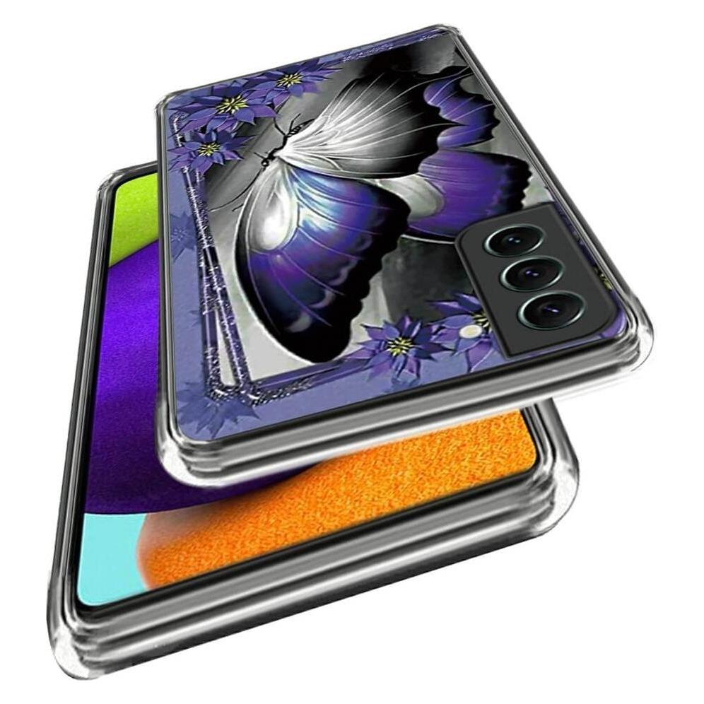 Cover-Discount Galaxy S23 - Softes Silikon Case Schmetterling violett (Samsung Galaxy S23) (660116294B)