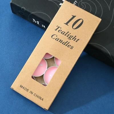 Uplift Treasures 10 Pcs Round Aluminum Tea Candles Smokeless Odorless pink