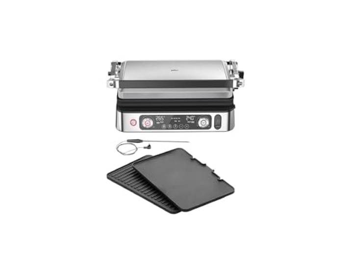 Grill multifonctions - BRAUN - Multi Grill 9 Pro - 2200 W - 3 positions de chauffe - Noir/Acier