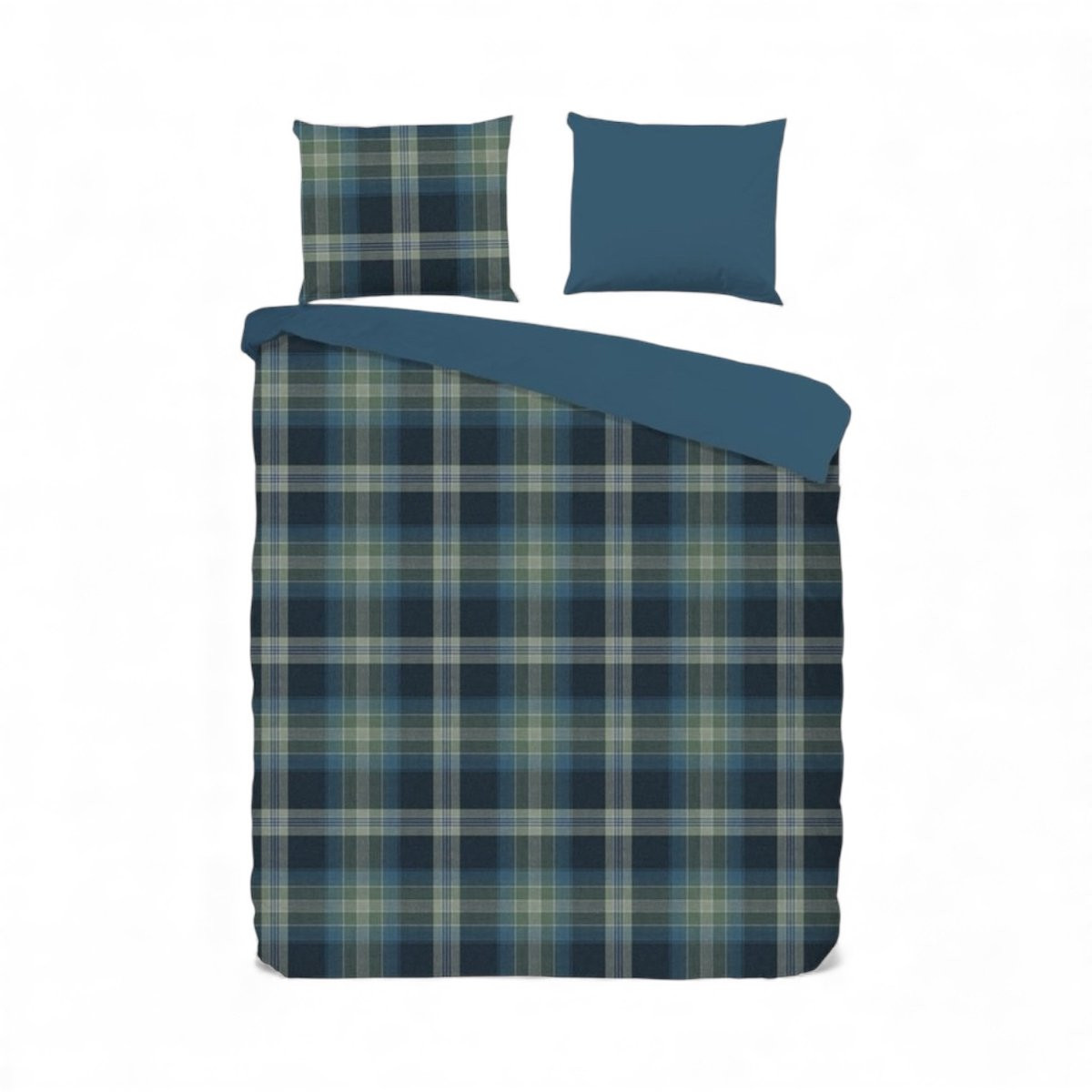 Bedsupplies Dekbedovertrek Highlands Schotse Ruit Groen/Blauw