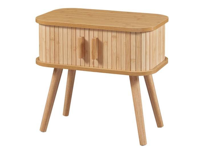 [en.casa] Nachttisch Nordkapp, Naturfarben, Holz, 48x45x30 cm, Schlafzimmer, Nachtkästchen