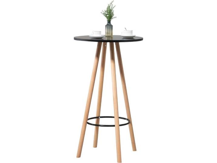furnicato Stehtisch Livia rund 60x60x107 cm natura/schwarz (1-St)