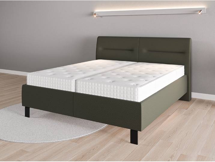 Lattenrost-Bett 180x200 Nr. 1 - Grün (Waldgrün) - Softwolle