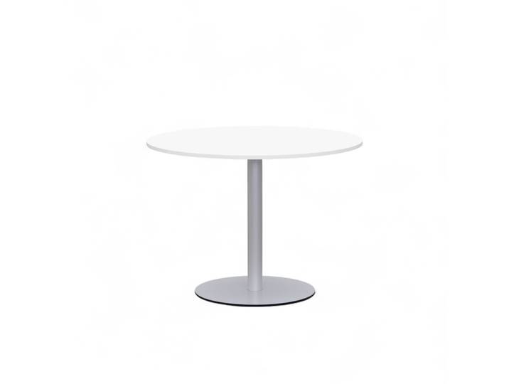 Sitzungstisch Tradingzone Smartline 100x100 cm, Weiss/Silbergrau, Rund, Neu, Tisch - Hochwertig & langlebig