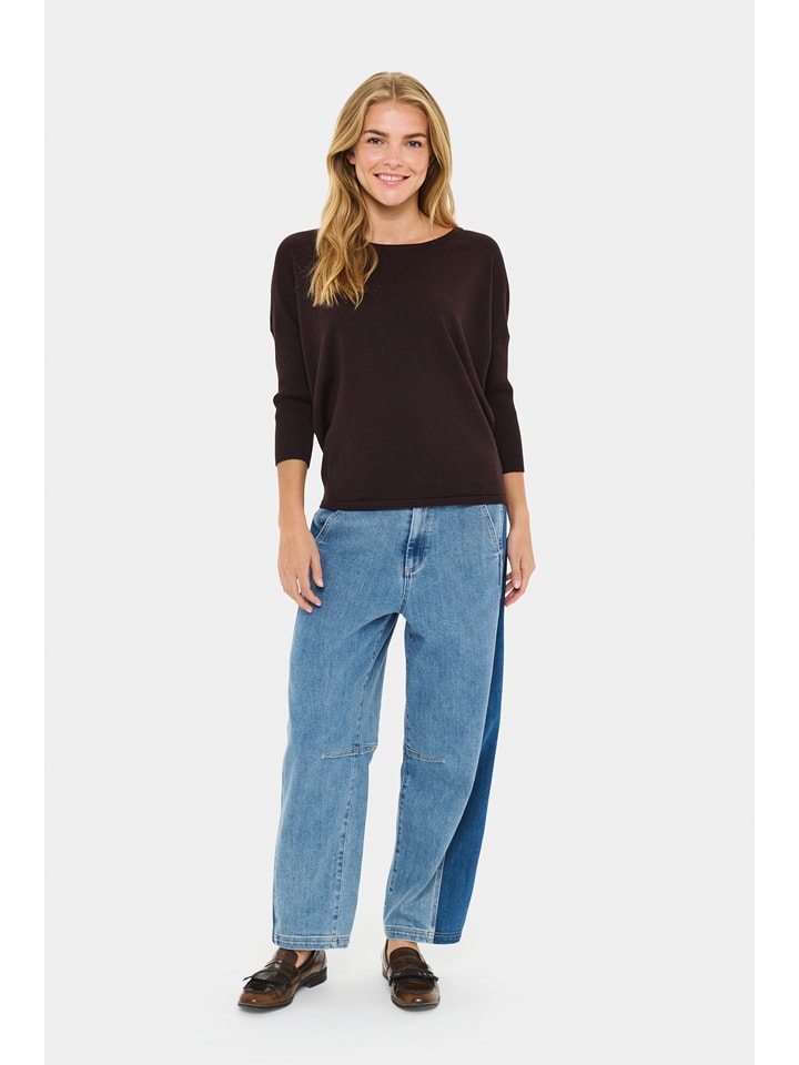 SAINT TROPEZ Pullover in Dunkelbraun - L