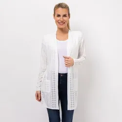 VIA MILANO Cardigan, 1/1-Arm offene Front aufgesetzte Taschen figurumspielend