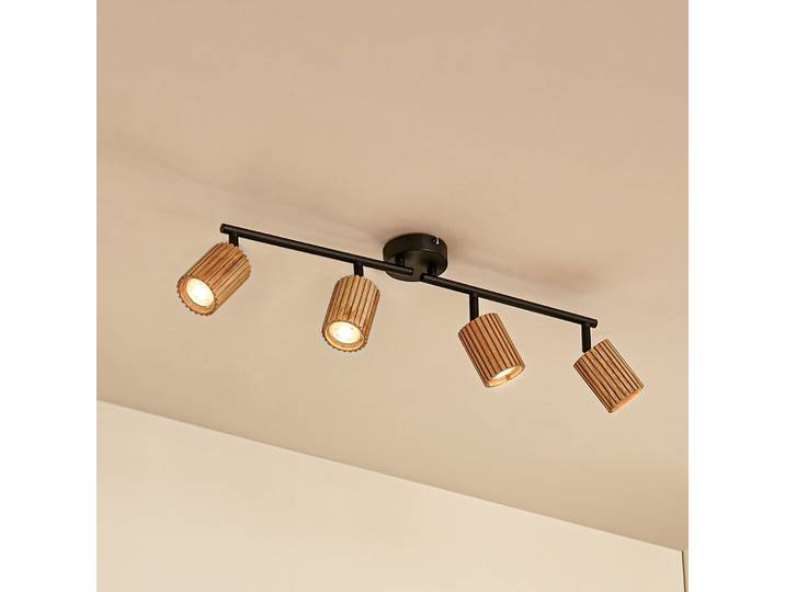 Stralino Deckenstrahler 4-flammig Länge 60 cm Holz - Lindby - Flurbereich - Modern - Mehrflammig