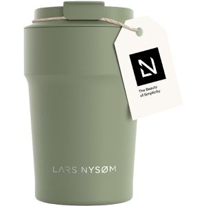LARS-NYSØM Thermobecher Bevaegelse Sage Green, grün, hält 4 h warm und 8 h kalt, Edelstahl doppelwandig, 380 ml