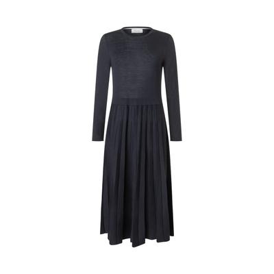 Jerseykleid MAERZ MUENCHEN "Maerz Muenchen 333300 Langarmkleid Damen Bekleidung", Damen, Gr. 40, EURO-Größen, blau, 100% Wolle, Kleider Jerseykleid