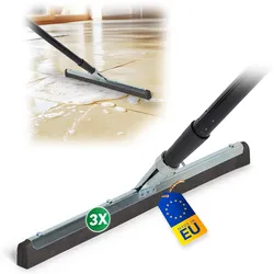 Novaliv 3X Badabzieher mit Stiel 45 cm Dusche Metall Badabzieher Dusche Metall XXL breit Fliesen Wasser Abzieher Schieber für Boden Wasserabzieher Terasse Boden mit Stiel Abzieher Fenster Profi