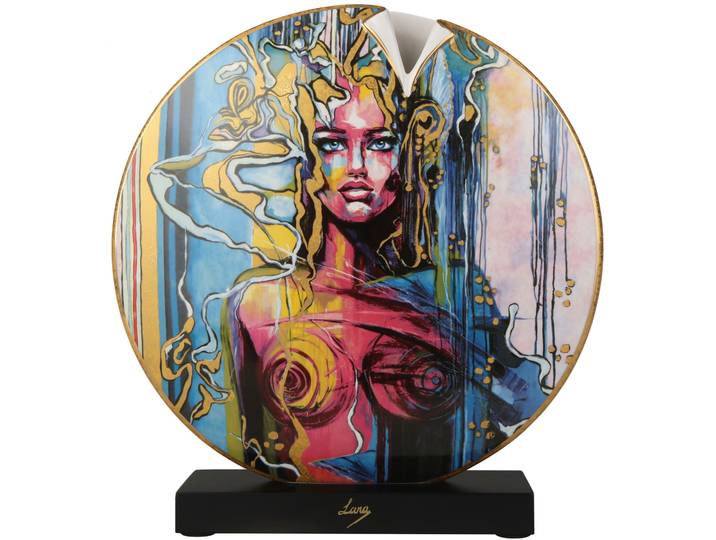 Tischvase GOEBEL Vase Lana Frey -Freya , bunt, B:8cm H:33,5cm T:21cm, Porzellan, Vasen, Tischvase