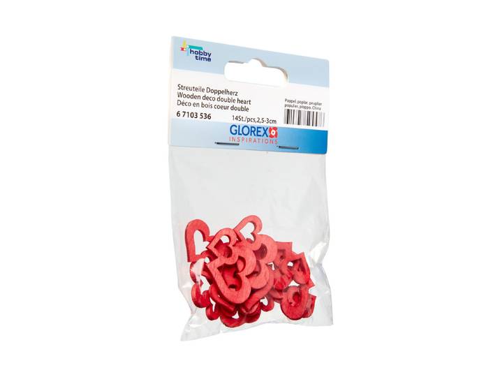 Glorex Streuteile Doppelherz, 2,5x3cm