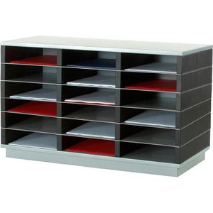 Paperflow Sortierstation SK18BR.35, A4, 18 Fächer, 6 Etagen, Metall / Kunststoff, schwarz
