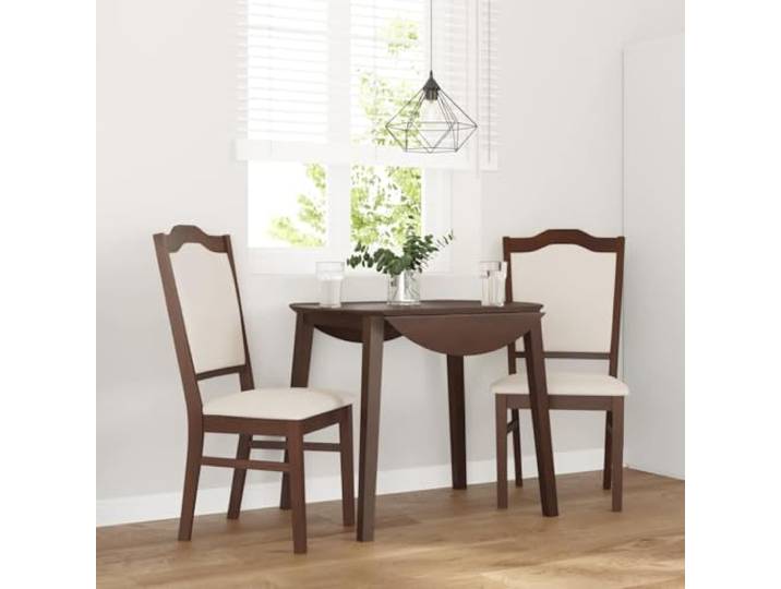 Esszimmerstühle mit Kissen, 2 Stück, Massivholz Hevea, Braun Massives Gummibaumholz, inklusive Kissen, ergonomisches Design, bequeme Rückenlehne, vielseitig einsetzbar