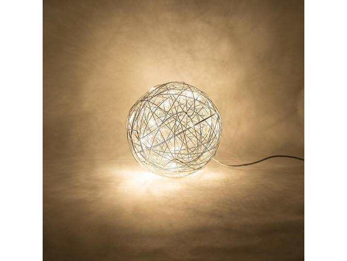 s.luce Led-Aussenkugel Mesh Aluminium Ø 30cm, Alufarben, Metall, Rund,Rund, LED integrated, 30x30x30 cm, Lampen & Leuchten, Außenbeleuchtung, Außenleuchten
