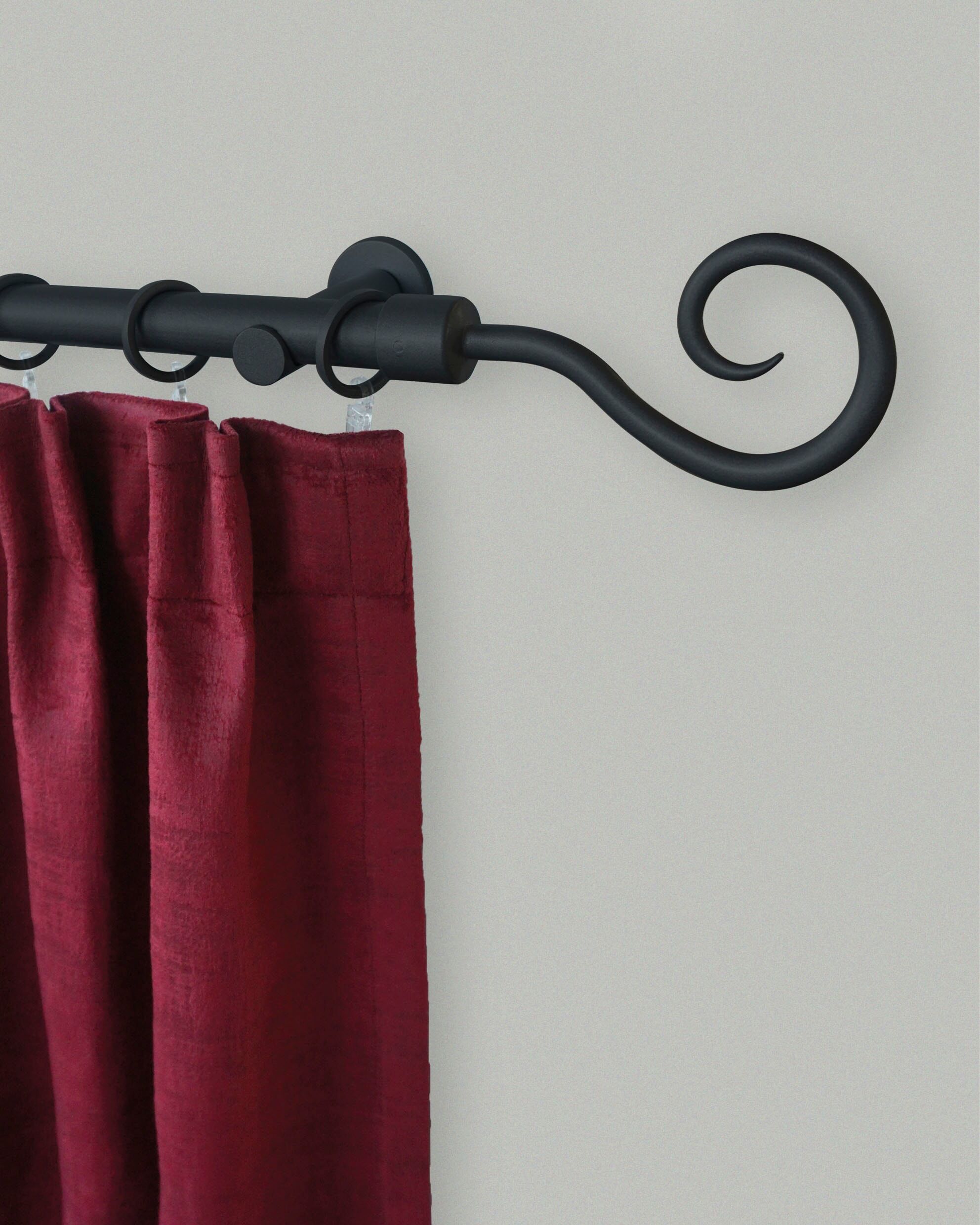 Gardinenstange GARESA "Ulli" Gr. 2, schwarz, L:160cm, Gardinenstangen, Gardinenstange, Fixlänge 120, 160, 200 cm, mit Ringe und Haken schwarz B/L: 160cm, 1 läufig