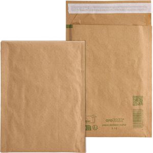 aroFAIR Polsterversandtaschen Typ 3, für Format A6, 140 x 220mm Innenmaß, braun, haftklebend, 100 Stück