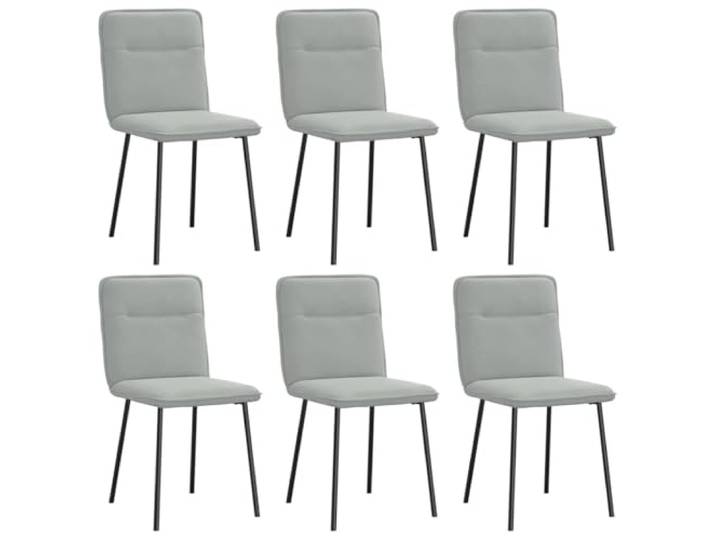 KUTYWEXFM 6er Set Esszimmerstühle Samt Hellgrau Polsterstuhl Metall Eleganter Polsterstuhl mit weichem Samtbezug und Schaumstoffpolsterung für Küche, Wohnzimmer und Gästezimmer.