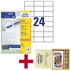 Avery Zweckform 2400er-Pack Universal Klebeetiketten »3474« inkl. Spielset weiß
