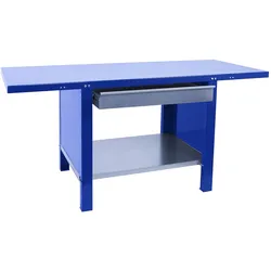 SimonRack Industriewerkbank mit Schublade, 1200x730 mm, Hohe strukturelle Steifigkeit, Tragfähigkeit 700 kg, Blau - BT-6 PRO
