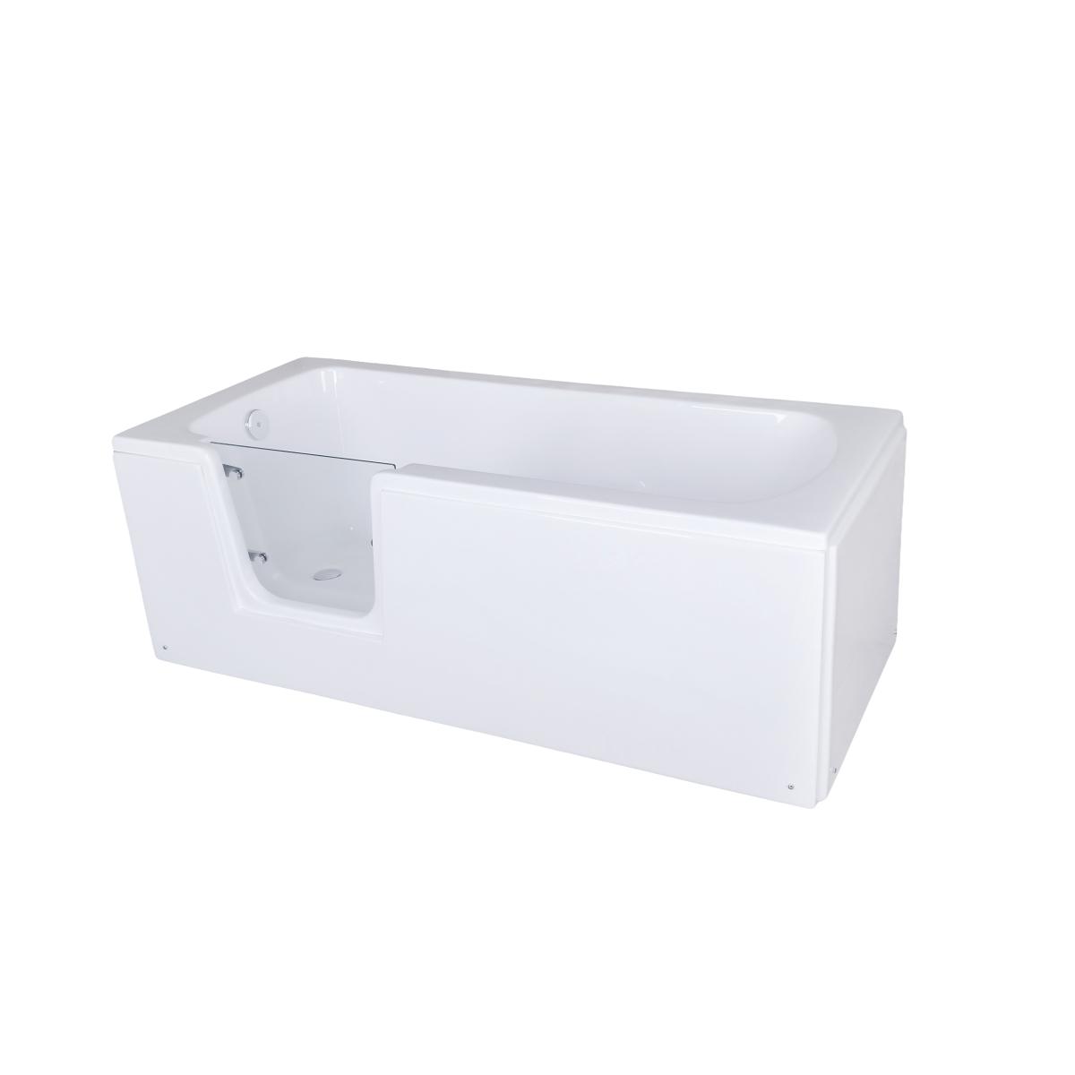 BELVIT Seniorenbadewanne 170 cm Rechteck Badewanne mit Einstieg links, barrierefreie Dusch-Badewanne für Senioren und Erwachsene