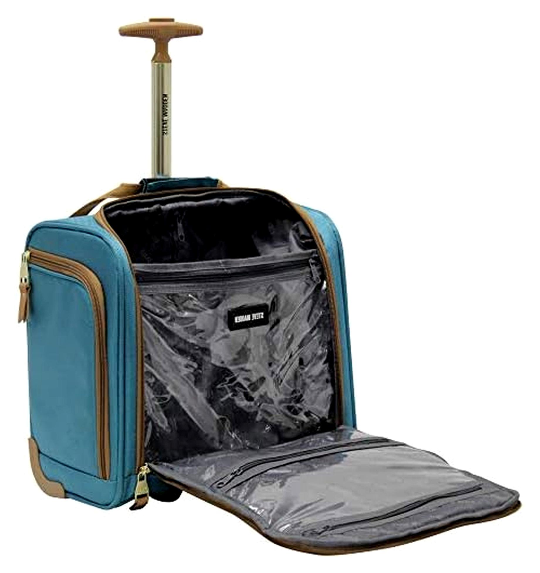 Designer Handgepäck, 38,1 cm, Wochenend- und Geschäftsreise, leicht, 2 Spinner-Rollkoffer, Unter-Sitz-Rolltasche für Damen