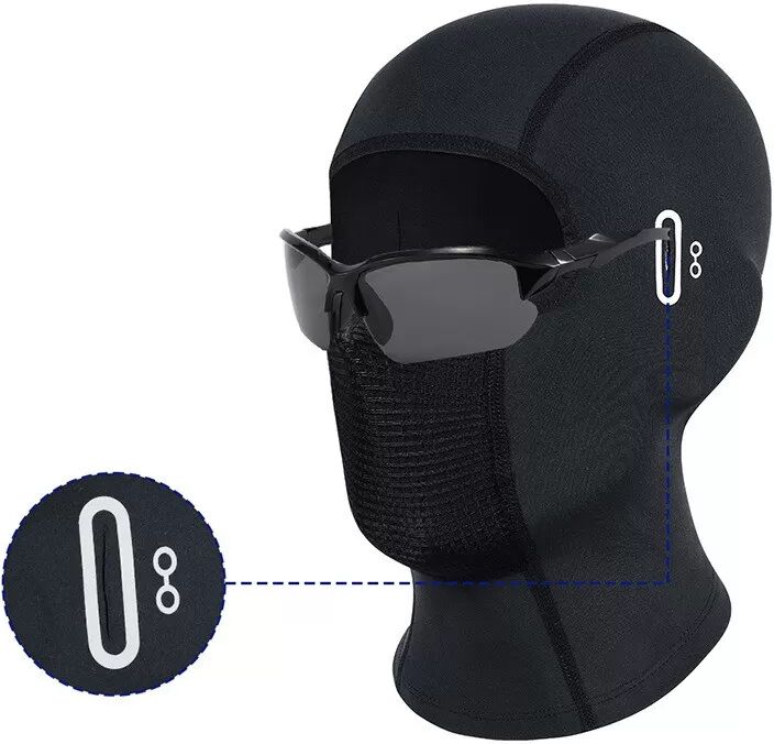 INF Cagoule de Cyclisme Respirante - Masque Intégral Doublure de Casque Moto Compatible