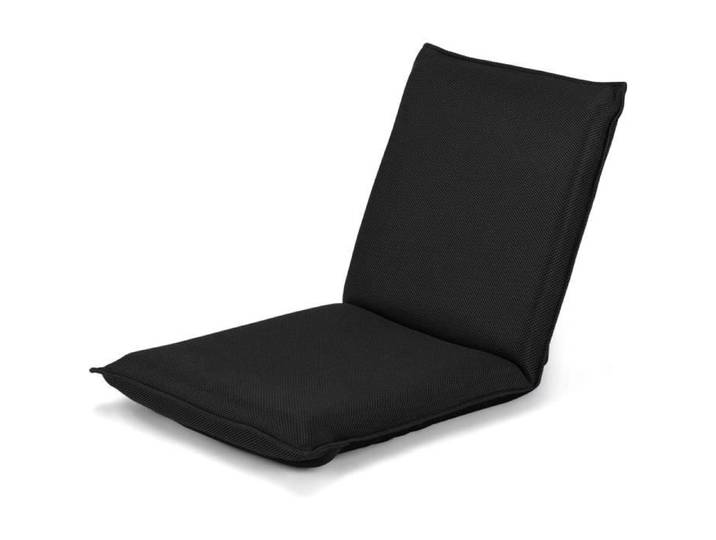 RELAX4LIFE Chaise de Sol Pliante avec Dossier Réglable en 6 Positions Tatami pour Lire & Jouer dans Salon/Chambre/Bureau Noir