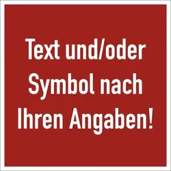 Dreifke® Aufkleber, Brandschutzzeichen - Text nach Ihren Angaben, Folie, 100x100 mm