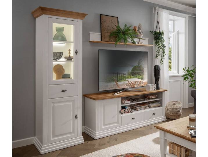 Wohnwand II 'Jale' Kiefer & Eiche massiv WZ-0622