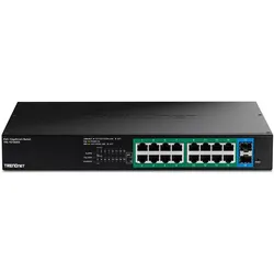 Trendnet 18-Port Gigabit Edgesmart (18 Ports), Netzwerk Switch, Schwarz