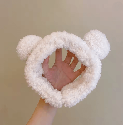Inspire Essentials CozyBear Plush Makeup Headband For Face Washing And Skincare c