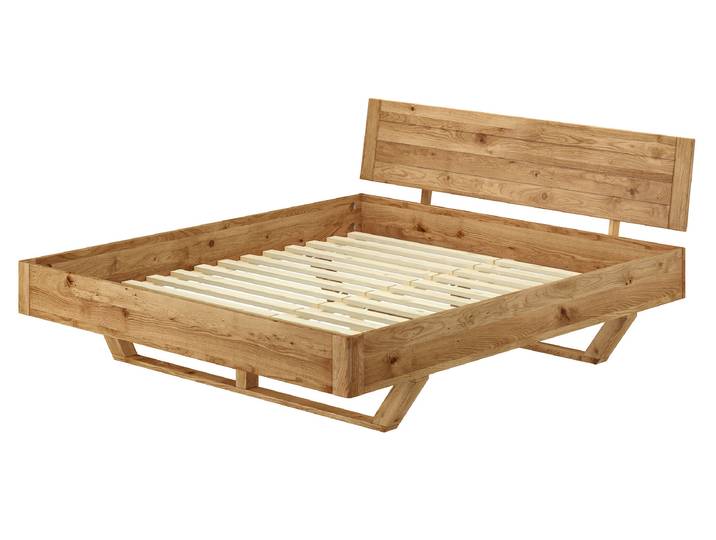 Schwebebett Holzbett Doppelbett 180x200 cm Eiche gelöt