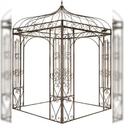 DELUKE Pavillon MAJA mit Rankhilfe 202x202x305cm, Metall, Bronze Gartenpavillon Zierpavillon Gartendeko
