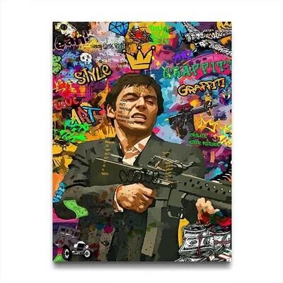 Uplift Picks 80s Gangster Graffiti Wall Art Retro Urban Street Canvas Poster 03 30x40 Cm unframed