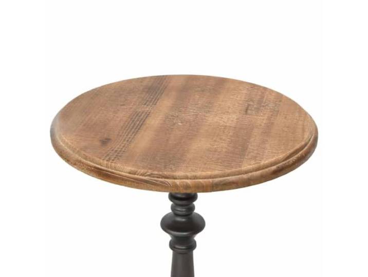MNCVXAXG Couchtisch aus massivem Fichtenholz, 40 x 64 cm, Braun Massives Fichtenholz, MDF, Stahl, Sockel 32 cm, poliert und lackiert, Vintage Landhausstil